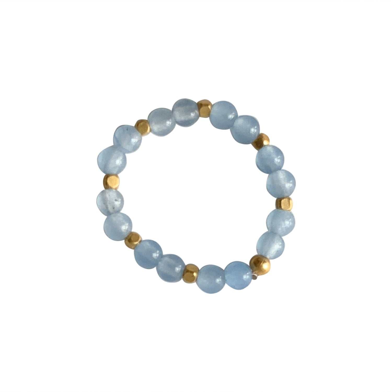 Ring Stone Dot- Blue Chalcedony