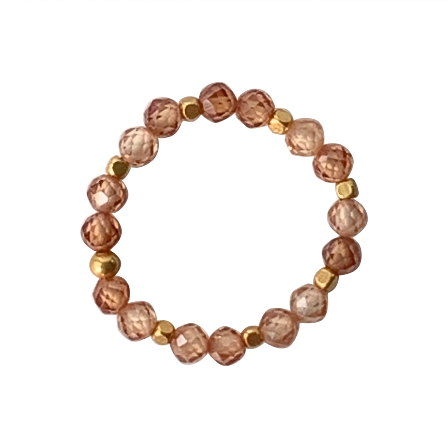 Ring Stone Dot - Champagne Quartz