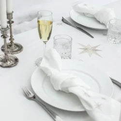 Hvid dug med sølvstjerner