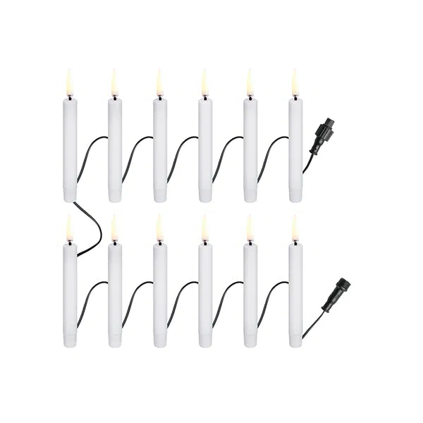 Julekæde med 12 lys, Extender (Hvid, 1,3 x 11 cm)