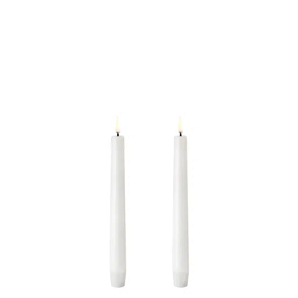 Uyuni - Taper candle, Nordic white, Smooth, 2-pack, W2,3 x H20