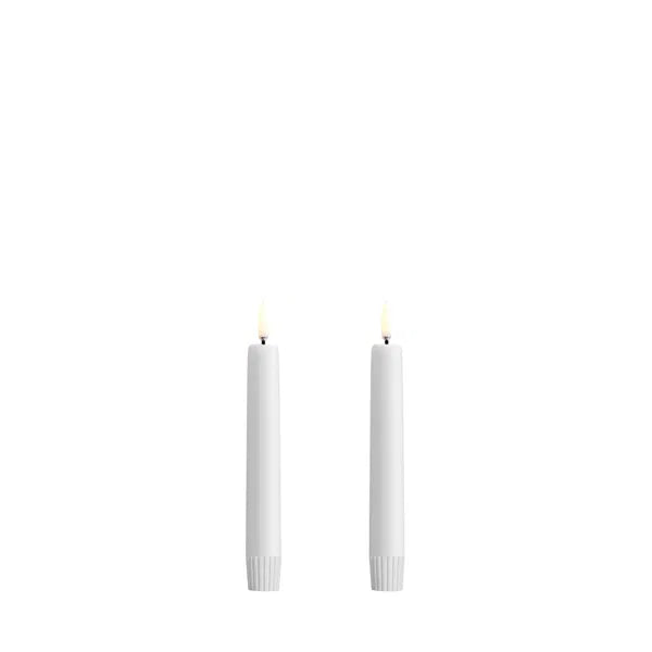 LED taper candle, Nordic white, Smooth, 2-pack, 2,3x16,4 cm