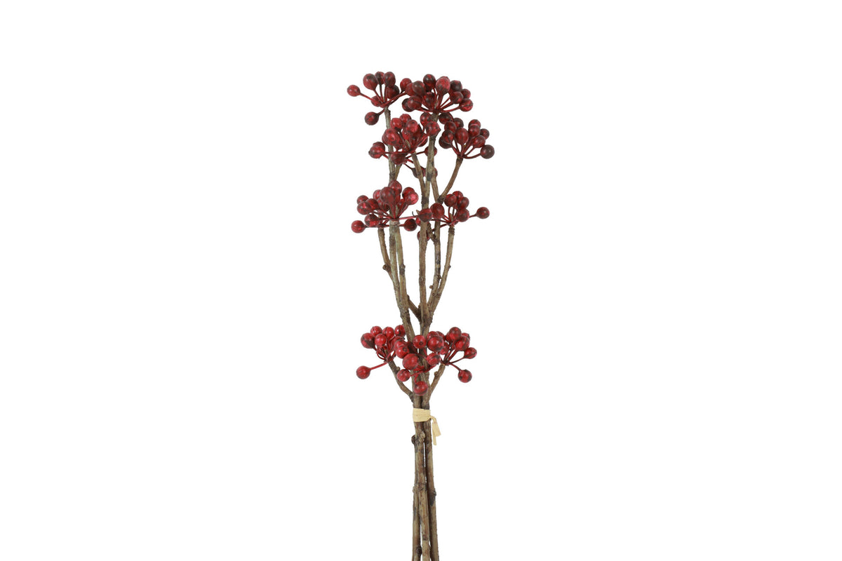 Gren bordeaux bær bundt/ 3 stk helix – 42 cm – Barbara