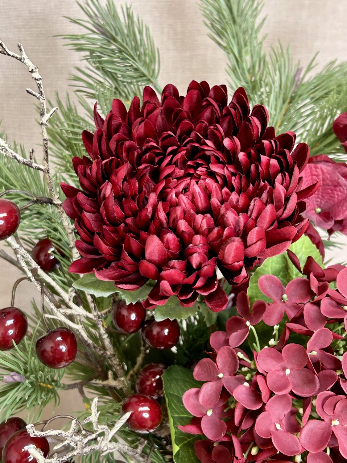 Chrysanthemum bordeaux – 76 cm – inspiration og detaljer
