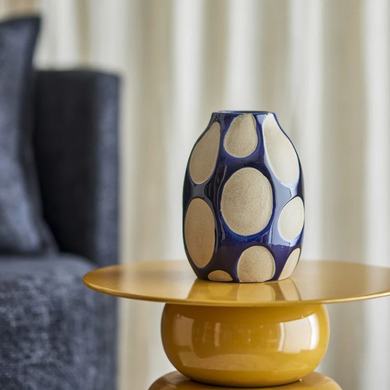 Bashir Vase, Blå, Stentøj