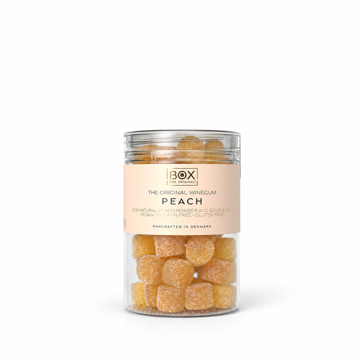 Peach – gourmetvingummi med fersken, 170 g – hvid baggrund