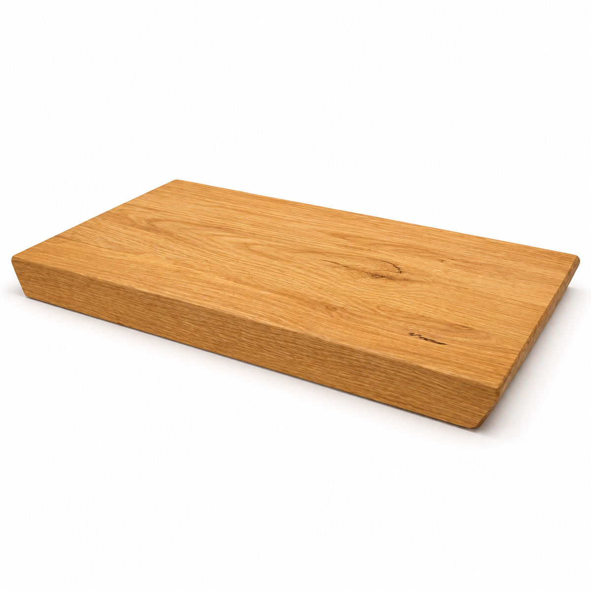 Plank huggeblok – olieret eg, 55 × 38 cm på hvid baggrund