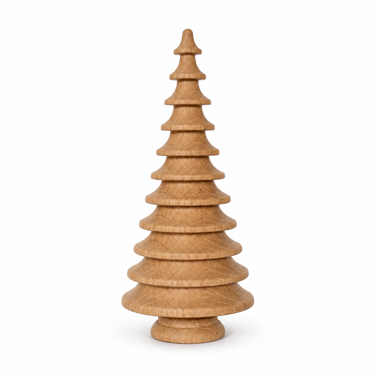 Circle juletræ – natur eg, 30 cm på hvid baggrund
