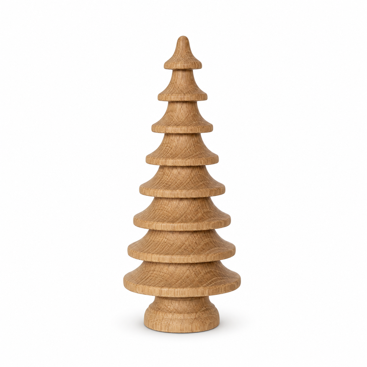 Circle juletræ i natur eg, 20 cm, på hvid baggrund