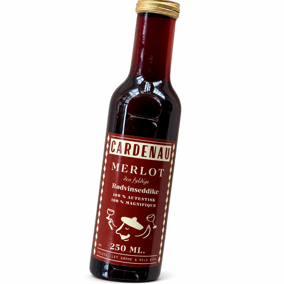 Merlot rødvinseddike – 250 ml – hvid baggrund