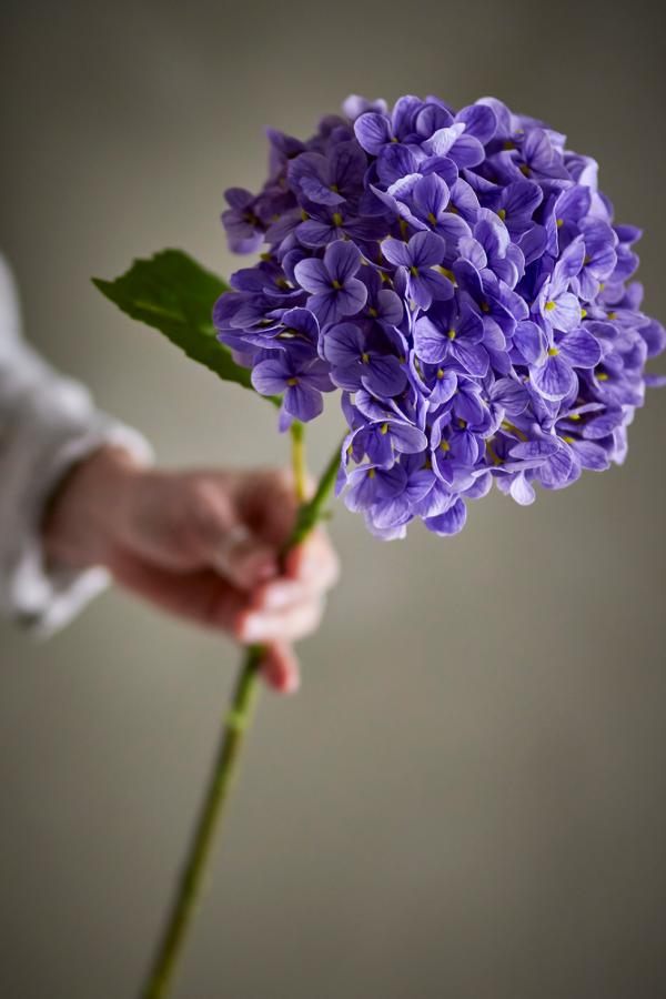 Hydrangea Stilk, Lilla, Kunstige Blomster