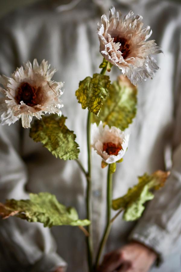 Chrysantemum Stilk, Hvid, Kunstige Blomster
