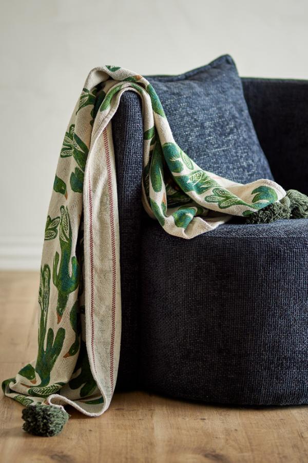 Birdliva Plaid, Multifarvet, Genanvendt Bomuld