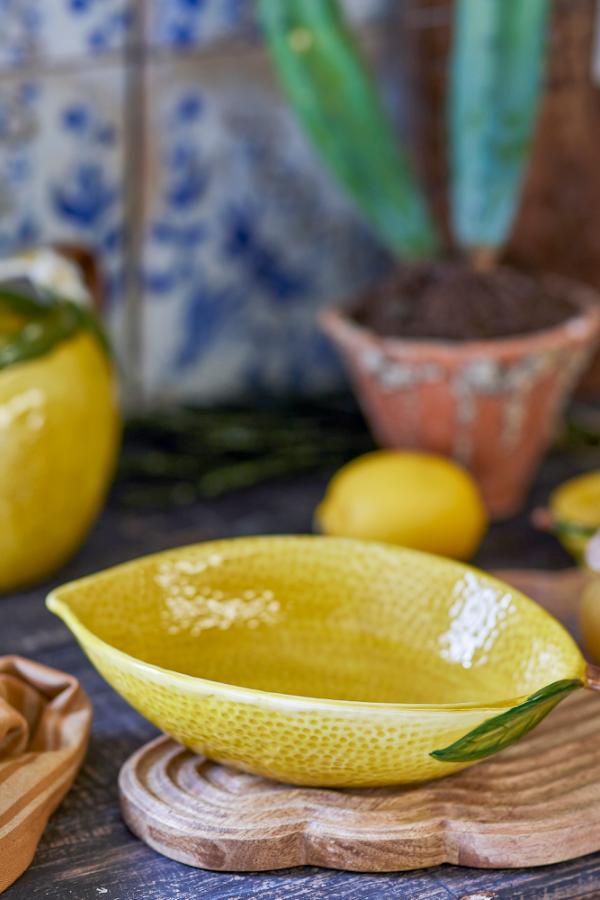Limone Skål, Gul, Stentøj
