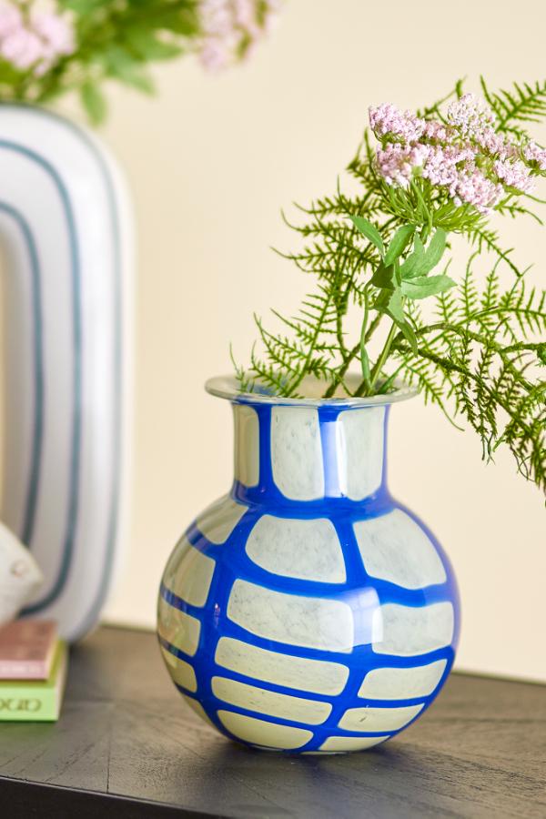 Kiran Vase, Blå, Glas