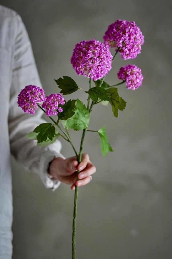 Snowball Stilk, Lilla, Kunstige Blomster