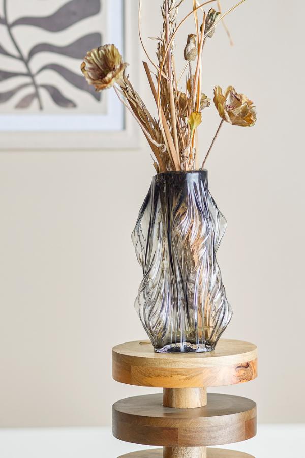 Tulla Vase, Grå, Glas