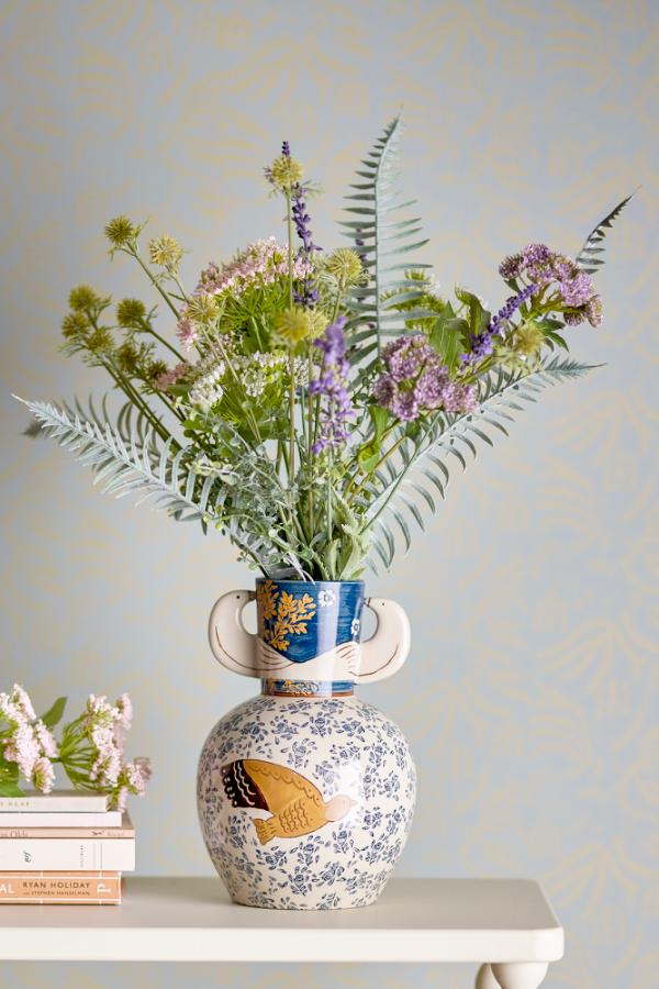 Hezha Vase, Blå, Stentøj