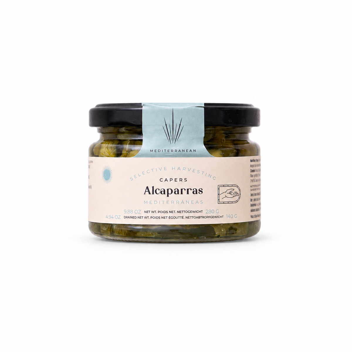 Spanske delikatesse kapers – hvid baggrund
