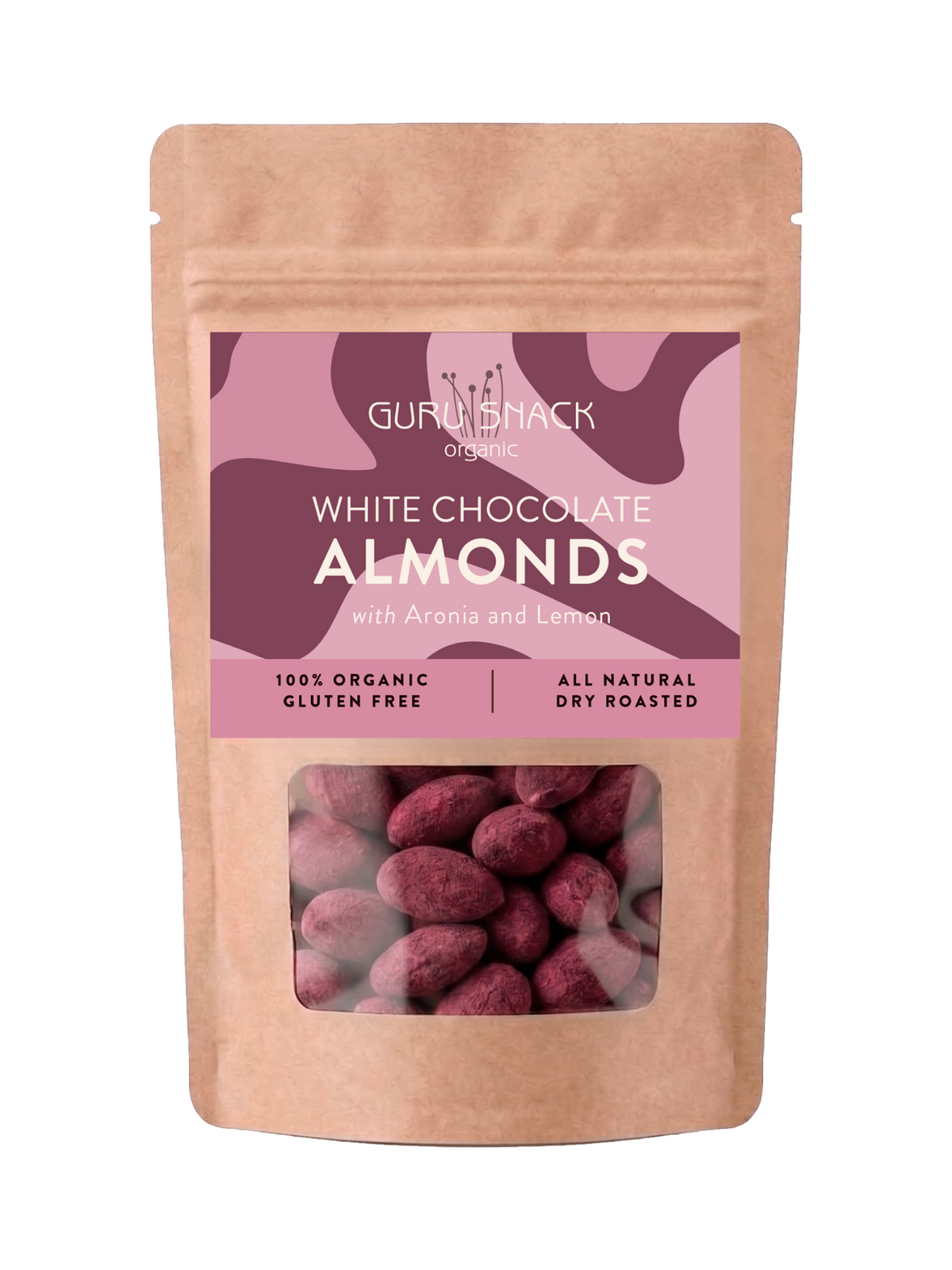 Guru Snack Økologiske mandler med hvid chokolade, aronia og citron 100 g