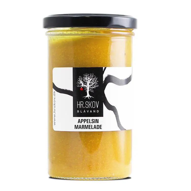 Hr. Skov Appelsin Marmelade 290 g på hvid baggrund