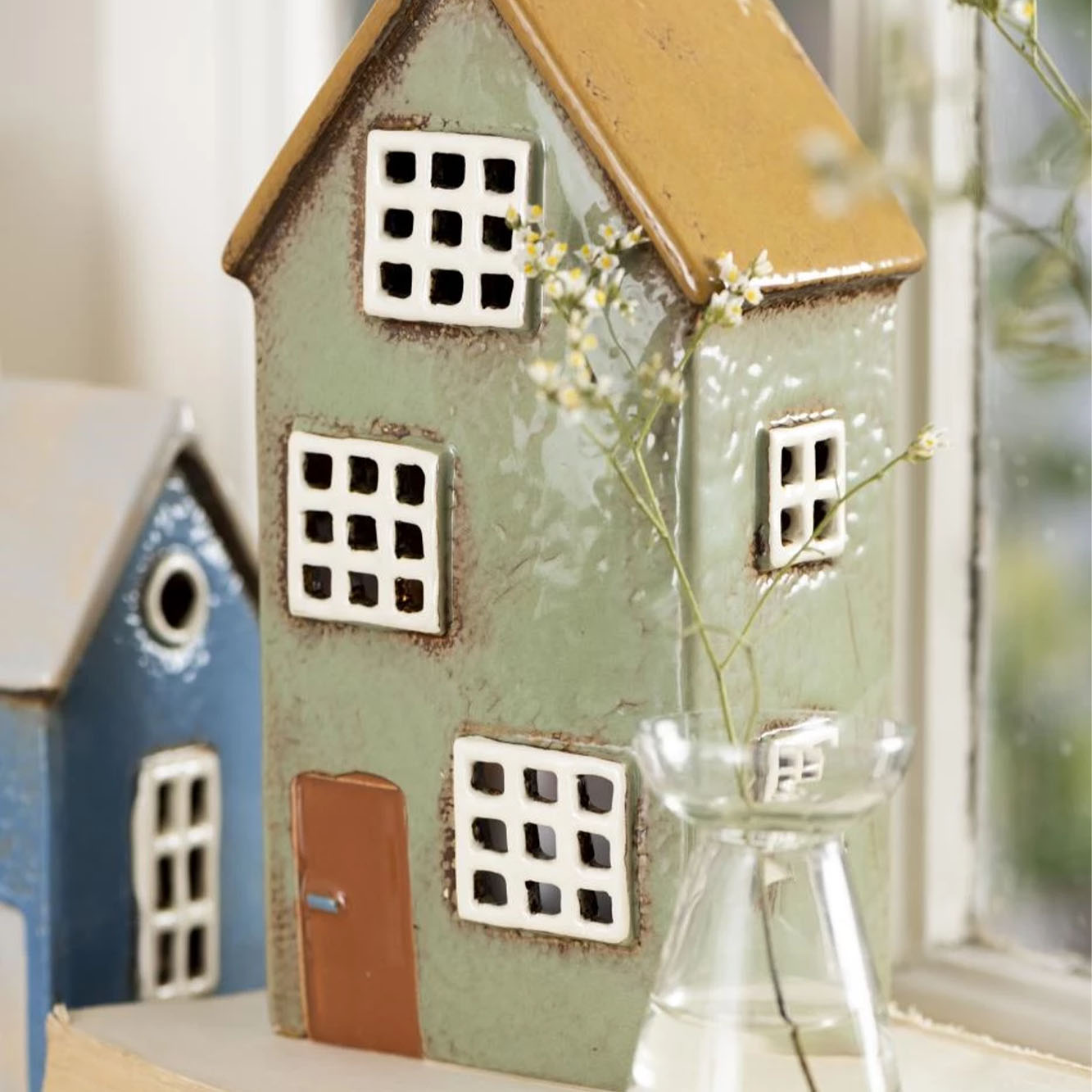 Hus t/fyrfadslys Nyhavn brun dør