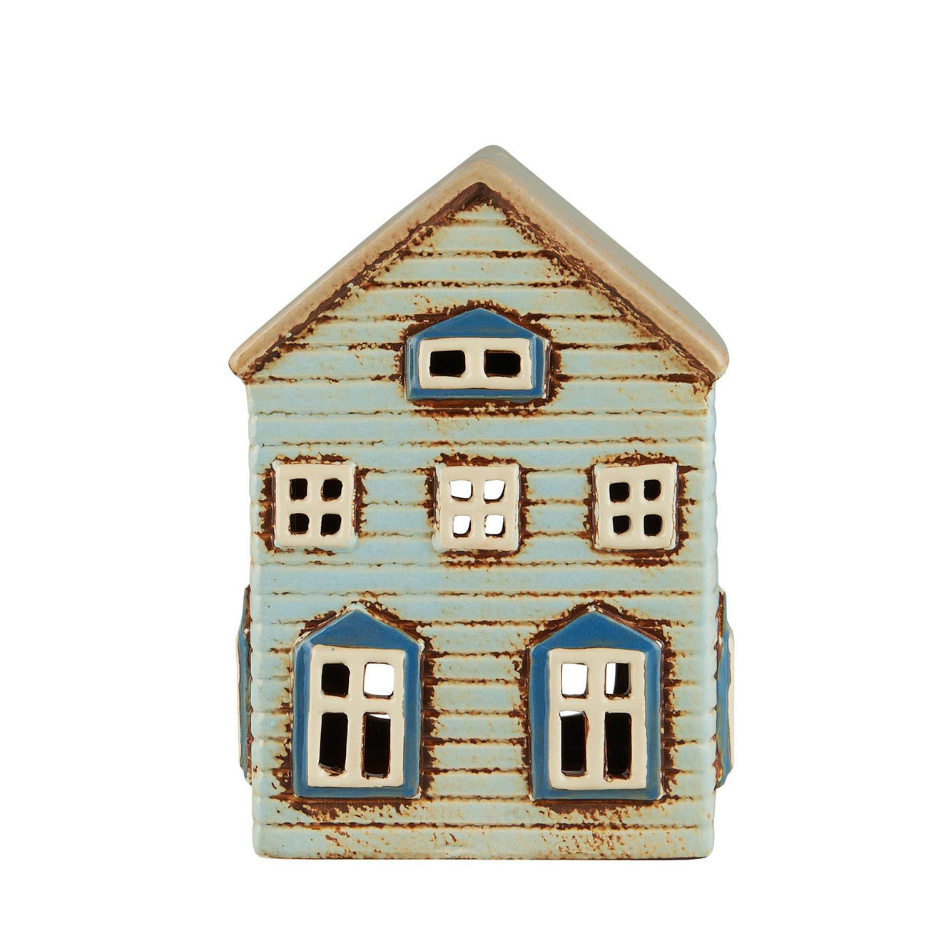 Hus t/fyrfadslys Thorshavn brun dør på siden