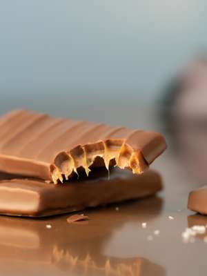 Karamel bar, Fløde i mørk chokolade