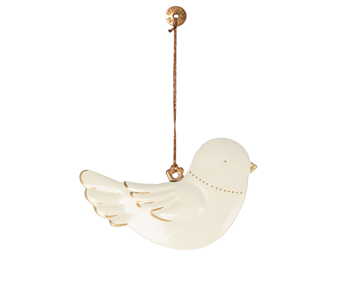 Metalophæng, Fugl - Off white/Guld