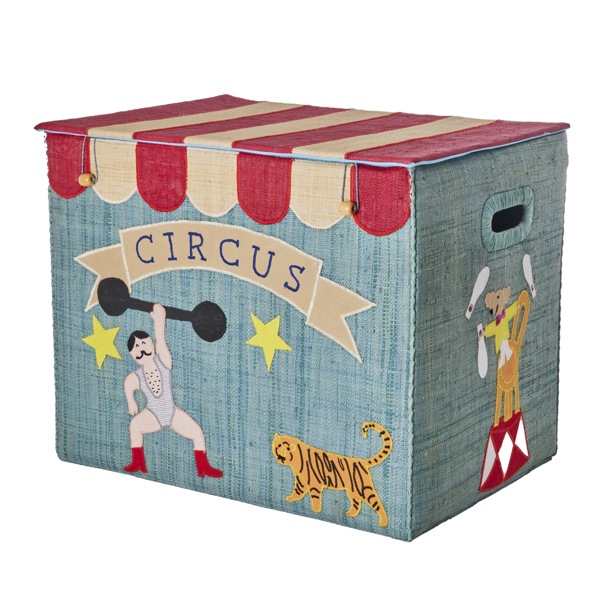 RICE opbevaringskurv – Circus – ekstra stor – blå