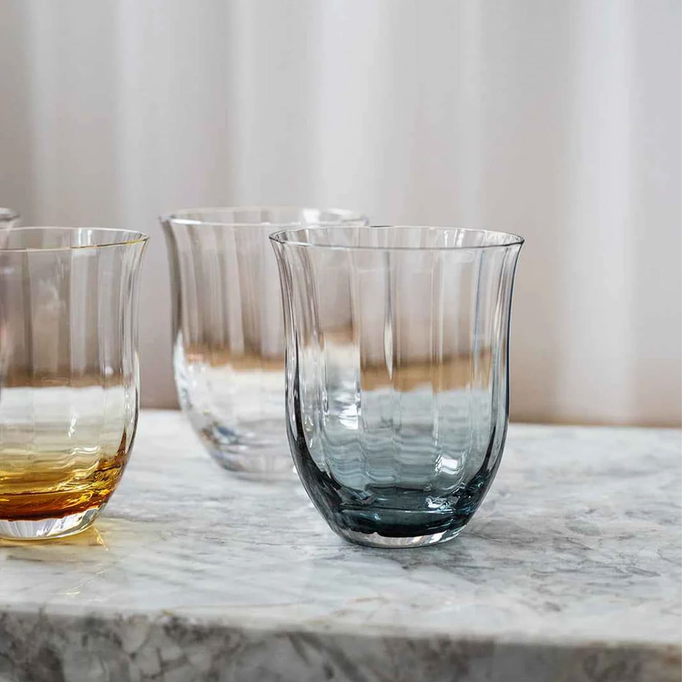 Lina Drikke Glas - Petrol blue