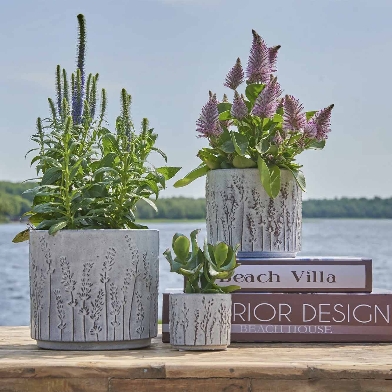 Skjuler D13x15cm keramik -Offwhite/grey - lille