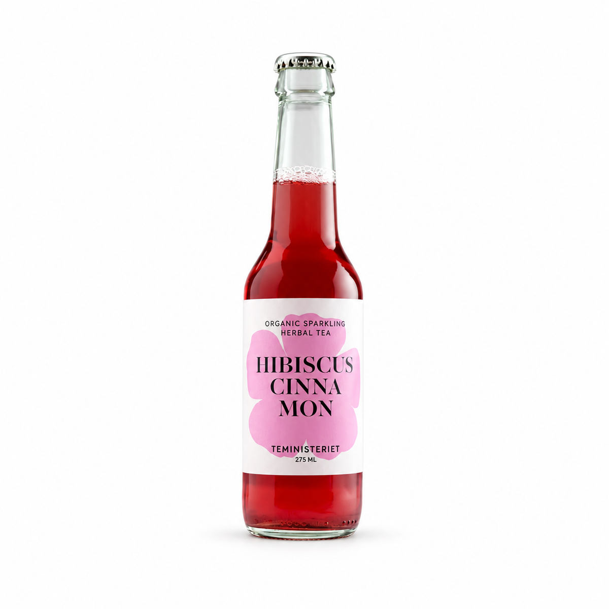 Teministeriet Hibiscus Cinnamon – økologisk Sparkling Tea, 275 ml – hvid baggrund