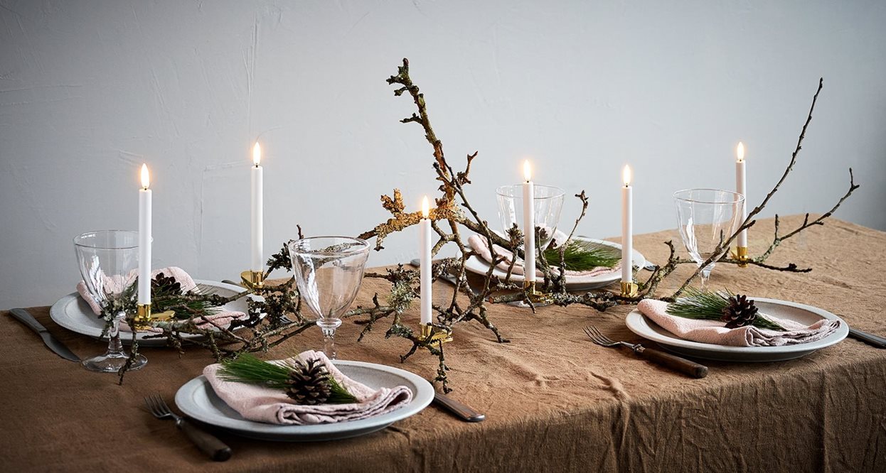 Christmas Mini Taper Candles, Hvid