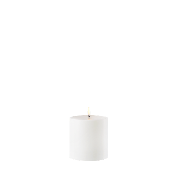 Uyuni - Outdoor LED pillar candle, White, W8,4 x H10 cm