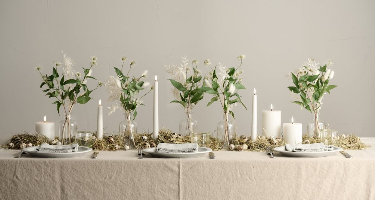 Uyuni - Taper candle, Nordic white, Smooth, 2-pack, 2,3x15 cm