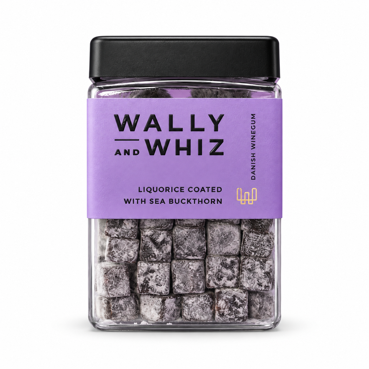 Lakrids med havtorn – 240 g – Wally and Whiz på hvid baggrund
