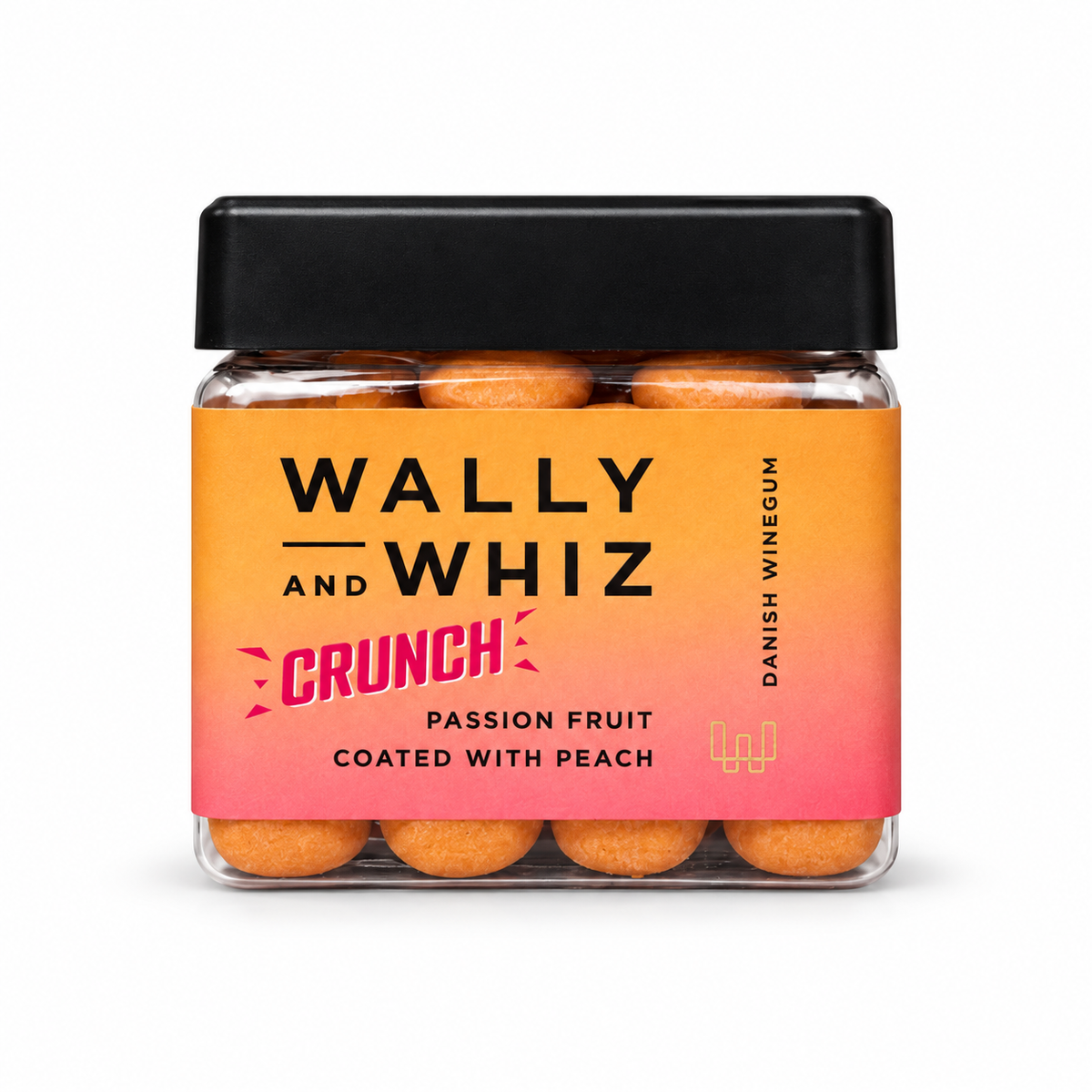 Passionsfrugt med fersken Crunch – 117 g – Wally and Whiz på hvid baggrund