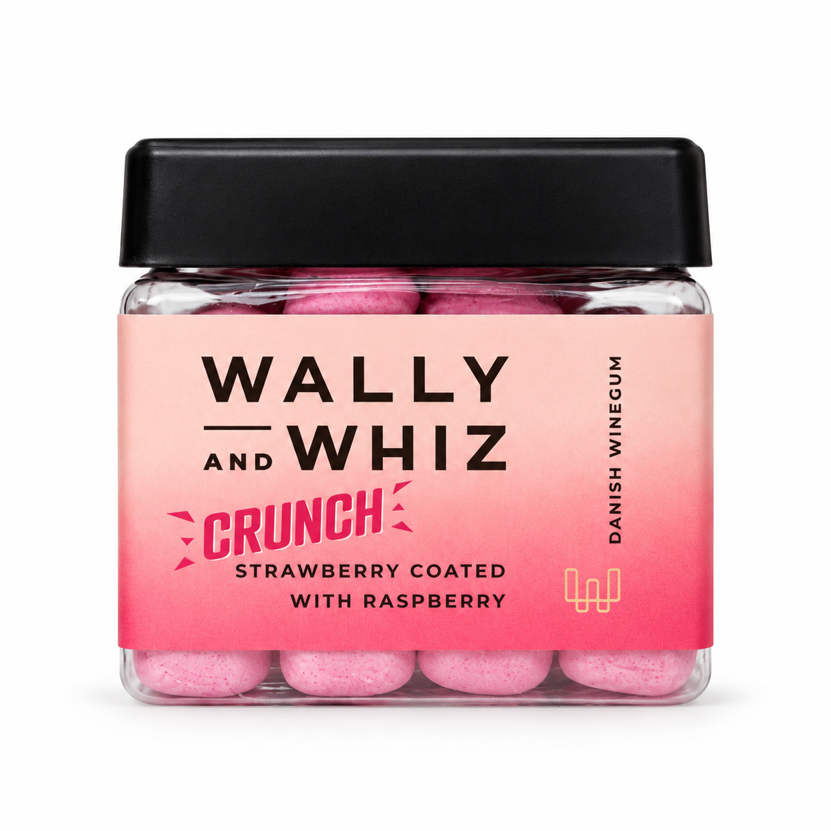 Jordbær med hindbær Crunch – 117 g – Wally and Whiz på hvid baggrund