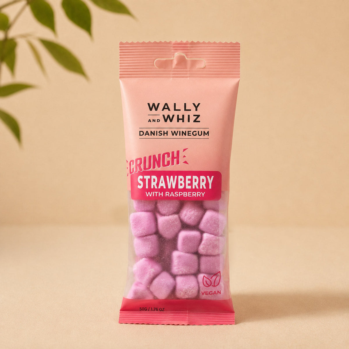 Jordbær med hindbær Crunch – 50 g – Wally and Whiz